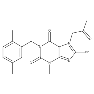 8-bromo-1-[(2,5-dimethylphenyl)methyl]-3-methyl-7-(2-oxopropyl)-5H-purin-7-ium-2,6-dione Structure