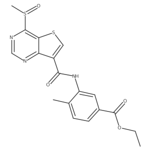 Ethyl 4-methyl-3-(4-(methylsulfinyl)thieno[3,2-d]pyrimidine-7-carboxamido)benzoate Structure