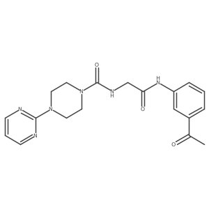N-{2-[(3-acetylphenyl)amino]-2-oxoethyl}-4-(pyrimidin-2-yl)piperazine-1-carboxamide结构式