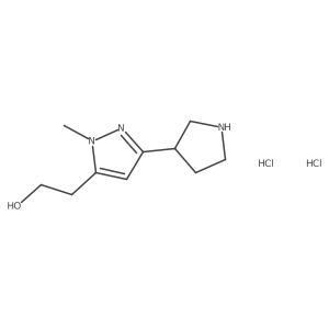 2-(2-Methyl-5-pyrrolidin-3-yl-2H-pyrazol-3-yl)-ethanol dihydrochloride结构式