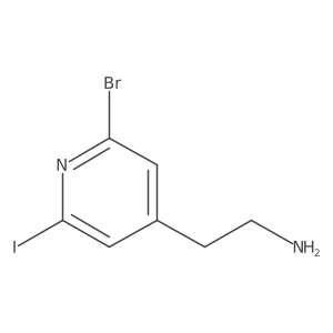 2-(2-Bromo-6-iodopyridin-4-YL)ethanamine Structure