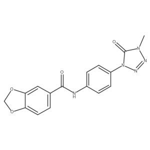 N-(4-(4-methyl-5-oxo-4,5-dihydro-1H-tetrazol-1-yl)phenyl)benzo[d][1,3]dioxole-5-carboxamide Structure