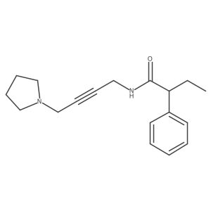 2-phenyl-N-(4-pyrrolidin-1-ylbut-2-ynyl)butanamide结构式