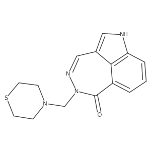 5-(thiomorpholin-4-ylmethyl)-1,5-dihydro-6H-[1,2]diazepino[4,5,6-cd]indol-6-one Structure