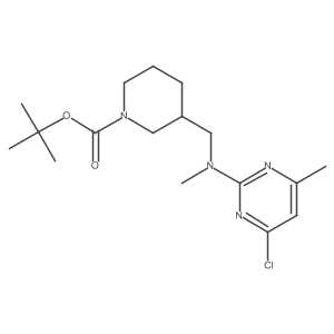 tert-Butyl 3-(((4-chloro-6-methylpyrimidin-2-yl)(methyl)amino)methyl)piperidine-1-carboxylate Structure