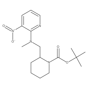 tert-Butyl 2-((methyl(3-nitropyridin-2-yl)amino)methyl)piperidine-1-carboxylate结构式