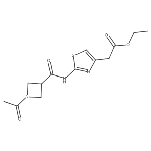 Ethyl 2-(2-(1-acetylazetidine-3-carboxamido)thiazol-4-yl)acetate Structure
