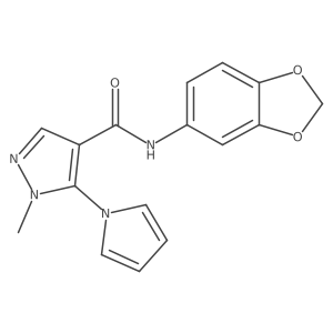 Cn1ncc(C(=O)Nc2ccc3c(c2)OCO3)c1-n1cccc1结构式
