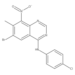 6-bromo-N-(4-chlorophenyl)-7-methyl-8-nitroquinazolin-4-amine结构式