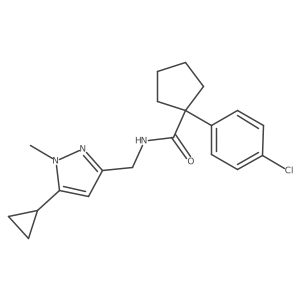 1-(4-chlorophenyl)-N-((5-cyclopropyl-1-methyl-1H-pyrazol-3-yl)methyl)cyclopentanecarboxamide Structure