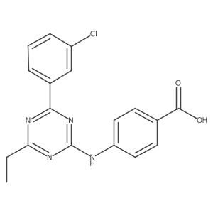 4-[[4-(3-Chlorophenyl)-6-ethyl-1,3,5-triazin-2-yl]amino]benzoic acid Structure