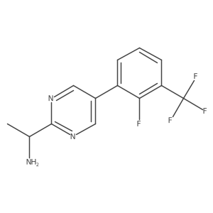 (S)-1-(5-(2-fluoro-3-(trifluoromethyl)phenyl)pyrimidin-2-yl)ethanamine结构式