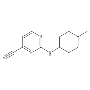 2-{[(1r,4r)-4-Methylcyclohexyl]amino}pyrimidine-4-carbonitrile结构式