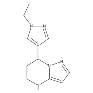 1-ethyl-4-{4H,5H,6H,7H-pyrazolo[1,5-a]pyrimidin-7-yl}-1H-pyrazole结构式