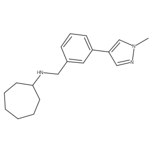 N-[[3-(1-methylpyrazol-4-yl)phenyl]methyl]cycloheptanamine Structure