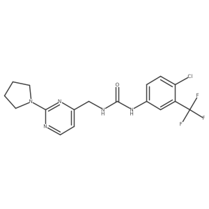 1-(4-Chloro-3-(trifluoromethyl)phenyl)-3-((2-(pyrrolidin-1-yl)pyrimidin-4-yl)methyl)urea Structure