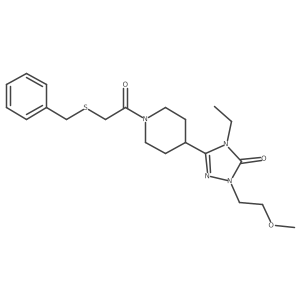 5-[1-(2-benzylsulfanylacetyl)-4-piperidyl]-4-ethyl-2-(2-methoxyethyl)-1,2,4-triazol-3-one Structure