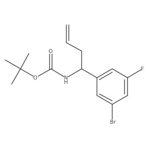 S [1-(3-Bromo-5-fluorophenyl)-but-3-enyl]-carbamic acid tert-butyl ester结构式