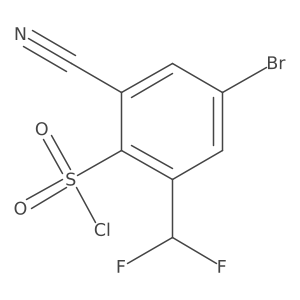 4-Bromo-2-cyano-6-(difluoromethyl)benzene-1-sulfonyl chloride Structure