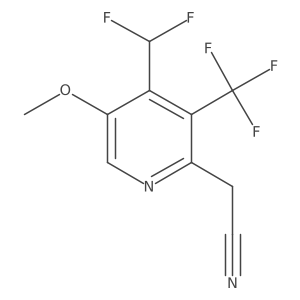 2-(4-(Difluoromethyl)-5-methoxy-3-(trifluoromethyl)pyridin-2-yl)acetonitrile结构式