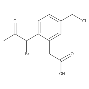 2-(1-Bromo-2-oxopropyl)-5-(chloromethyl)phenylacetic acid Structure