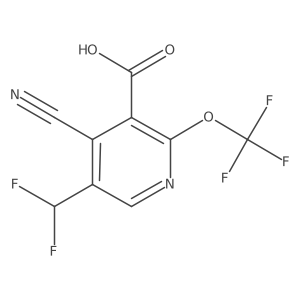 4-Cyano-5-(difluoromethyl)-2-(trifluoromethoxy)pyridine-3-carboxylic acid Structure