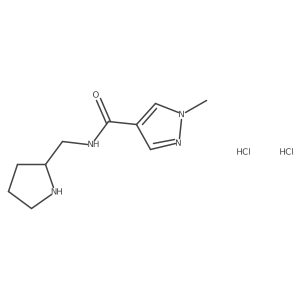 1-methyl-N-[(pyrrolidin-2-yl)methyl]-1H-pyrazole-4-carboxamide dihydrochloride Structure