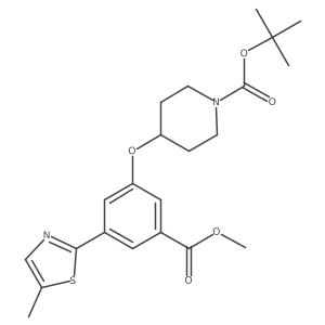 4-[3-(Methoxycarbonyl)-5-(5-methyl-2-thiazolyl)phenoxy]-1-piperidinecarboxylic acid 1,1-dimethylethyl ester Structure
