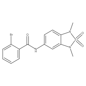 2-bromo-N-(1,3-dimethyl-2,2-dioxido-1,3-dihydrobenzo[c][1,2,5]thiadiazol-5-yl)benzamide结构式