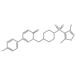 2-({1-[(3,5-Dimethyl-1,2-oxazol-4-yl)sulfonyl]piperidin-4-yl}methyl)-6-(4-fluorophenyl)-2,3-dihydropyridazin-3-one结构式