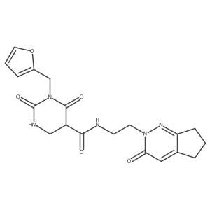 1-(furan-2-ylmethyl)-2,6-dioxo-N-[2-(3-oxo-6,7-dihydro-5H-cyclopenta[c]pyridazin-2-yl)ethyl]-1,3-diazinane-5-carboxamide Structure
