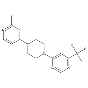 4-[4-(2-Methylpyrimidin-4-yl)piperazin-1-yl]-6-(trifluoromethyl)pyrimidine Structure