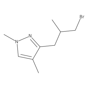 3-(3-bromo-2-methylpropyl)-1,4-dimethyl-1H-pyrazole Structure