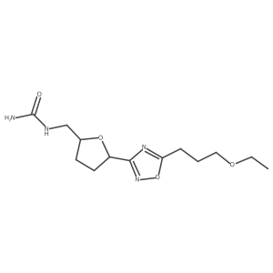 ({5-[5-(3-Ethoxypropyl)-1,2,4-oxadiazol-3-yl]oxolan-2-yl}methyl)urea Structure