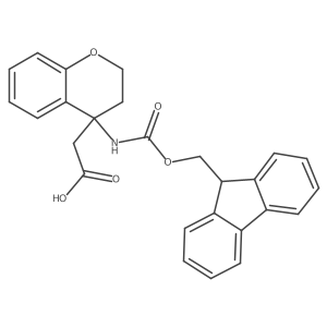 2-[4-({[(9H-fluoren-9-yl)methoxy]carbonyl}amino)-3,4-dihydro-2H-1-benzopyran-4-yl]acetic acid Structure