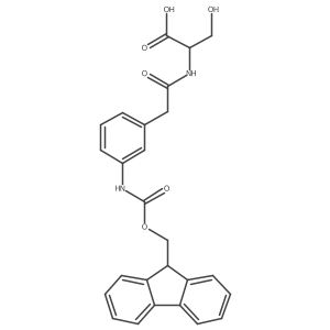 (2R)-2-{2-[3-({[(9H-fluoren-9-yl)methoxy]carbonyl}amino)phenyl]acetamido}-3-hydroxypropanoic acid Structure