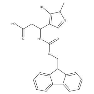 (3S)-3-(5-bromo-1-methyl-1H-pyrazol-4-yl)-3-({[(9H-fluoren-9-yl)methoxy]carbonyl}amino)propanoic acid结构式