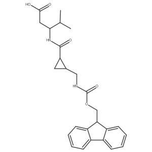 (3R)-3-({2-[({[(9H-fluoren-9-yl)methoxy]carbonyl}amino)methyl]cyclopropyl}formamido)-4-methylpentanoic acid结构式