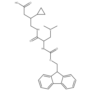 3-cyclopropyl-4-[3-(dimethylamino)-2-({[(9H-fluoren-9-yl)methoxy]carbonyl}amino)propanamido]butanoic acid Structure