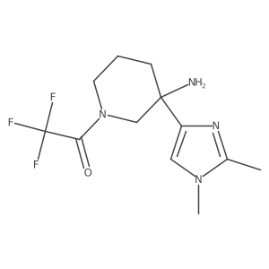 1-[3-amino-3-(1,2-dimethyl-1H-imidazol-4-yl)piperidin-1-yl]-2,2,2-trifluoroethan-1-one结构式