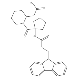 2-{1-[1-({[(9H-fluoren-9-yl)methoxy]carbonyl}amino)cyclopentanecarbonyl]piperidin-2-yl}acetic acid结构式