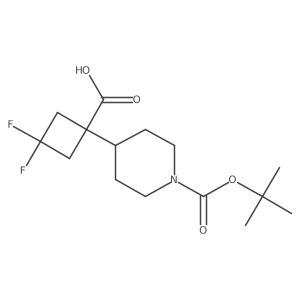 1-(1-(tert-Butoxycarbonyl)piperidin-4-yl)-3,3-difluorocyclobutane-1-carboxylic acid Structure
