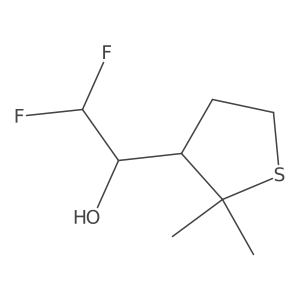 1-(2,2-Dimethylthiolan-3-yl)-2,2-difluoroethan-1-ol结构式