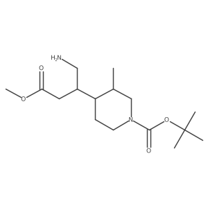Tert-butyl 4-(1-amino-4-methoxy-4-oxobutan-2-yl)-3-methylpiperidine-1-carboxylate结构式