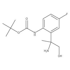 tert-butyl N-[2-(2-amino-1-hydroxypropan-2-yl)-4-fluorophenyl]carbamate结构式