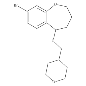 8-Bromo-5-(oxan-4-ylmethoxy)-2,3,4,5-tetrahydro-1-benzoxepine结构式