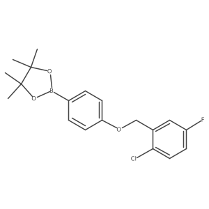 2-[4-[(2-Chloro-5-fluoro-phenyl)methoxy]phenyl]-4,4,5,5-tetramethyl-1,3,2-dioxaborolane Structure
