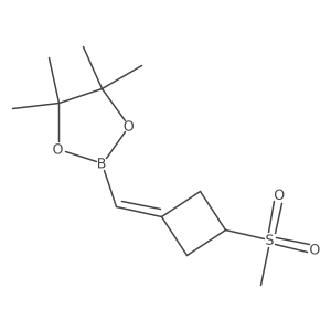 4,4,5,5-Tetramethyl-2-((3-(methylsulfonyl)cyclobutylidene)methyl)-1,3,2-dioxaborolane结构式