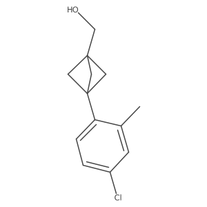 [3-(4-Chloro-2-methylphenyl)-1-bicyclo[1.1.1]pentanyl]methanol结构式