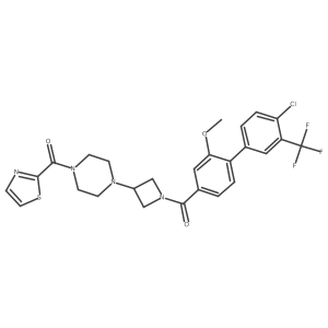 (4-(1-(4'-Chloro-2-methoxy-3'-(trifluoromethyl)-[1,1'-biphenyl]-4-carbonyl)azetidin-3-yl)piperazin-1-yl)(thiazol-2-yl)methanone结构式